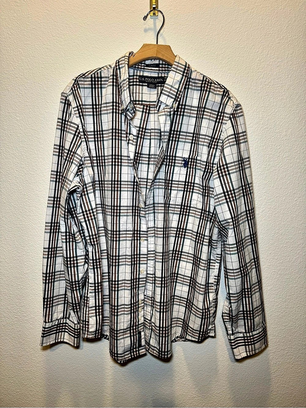 U.S. Polo Assn. Men's Plaid Button Down Shirt Size XL